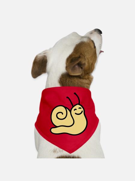 Cheerful Snail - Dog Bandana - red - Front