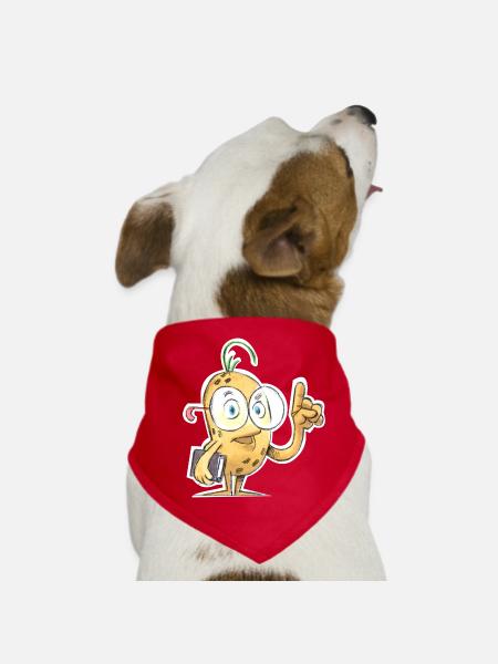 Clever Kartoffel Design - Hunde-Bandana - Rot - Vorne