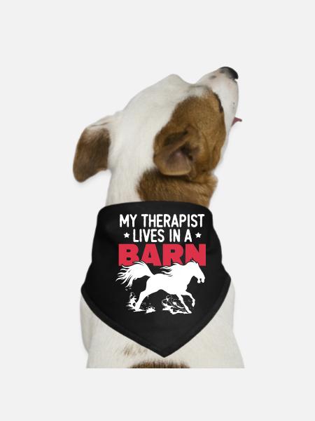 Mon thérapeute vit dans une grange - Bandana pour chien - noir - Devant
