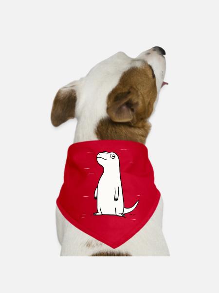 Quirky Dino - Dog Bandana - red - Front