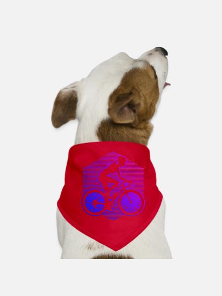 Cyclists Cycling Cycling - Dog Bandana - red - Front