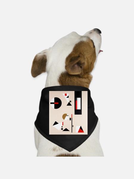 Abstrakte geometrische Komposition - Hunde-Bandana - Schwarz - Vorne