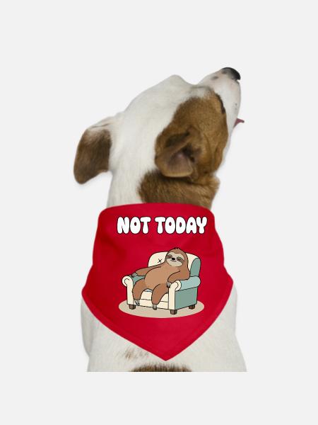 Nicht Heute Faultier Entspannung - Hunde-Bandana - Rot - Vorne
