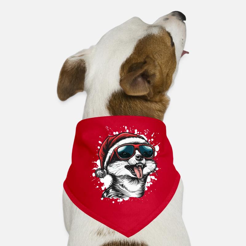 Erdmännchen Weihnachten Lustig - Hunde-Bandana - Rot