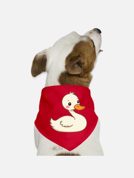 cygne - Bandana pour chien - rouge - Devant