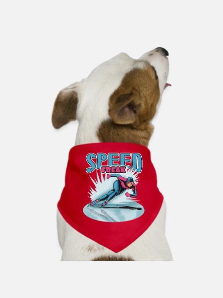 Speed Freak: Speed skater - Dog Bandana - red - Front