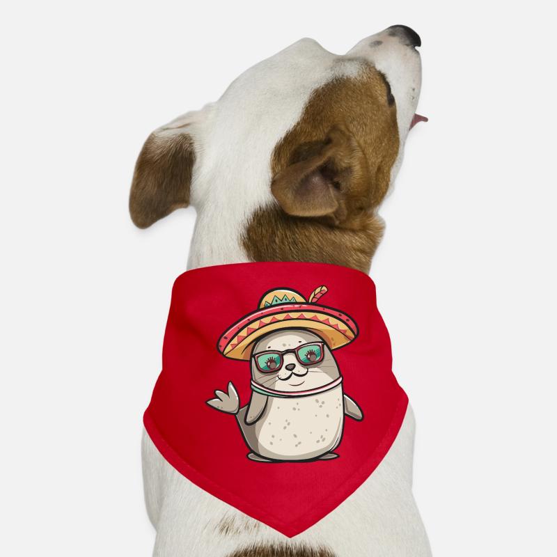 Seal Animal Funny Sombrero Dog Bandana