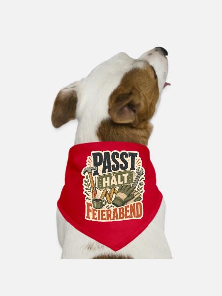 PASST HÄLT FEIERABEND - Hunde-Bandana - Rot - Vorne
