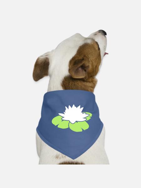 water lily - Dog Bandana - red - Front