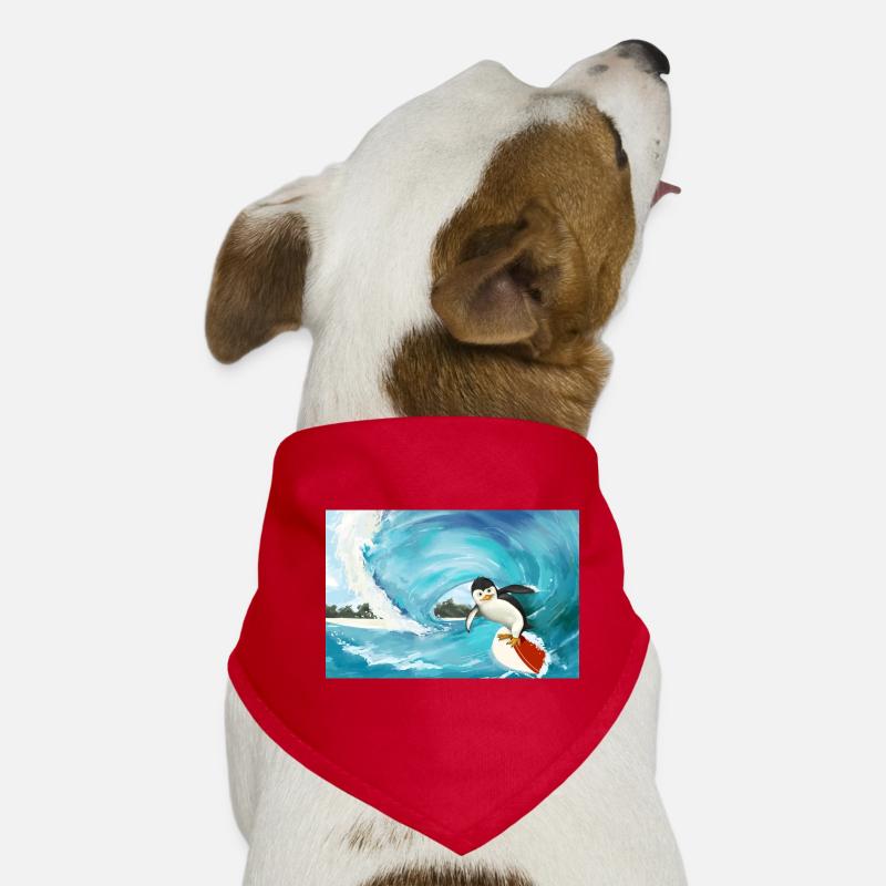 Surfender Pinguin Poster Hunde-Bandana