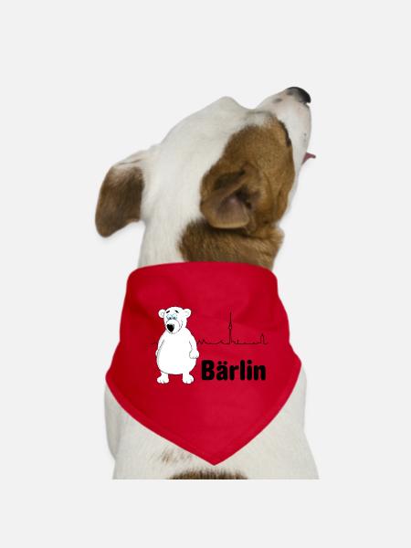 Berlin mit Berliner Bär = Bärlin - Hunde-Bandana - Rot