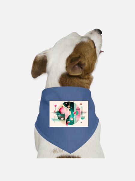 Abstract composition with chromatic flight - Dog Bandana - red - Front