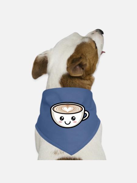 Nettes Herz Latte Gesicht Kaffeeliebhaber - Hunde-Bandana - Rot - Vorne