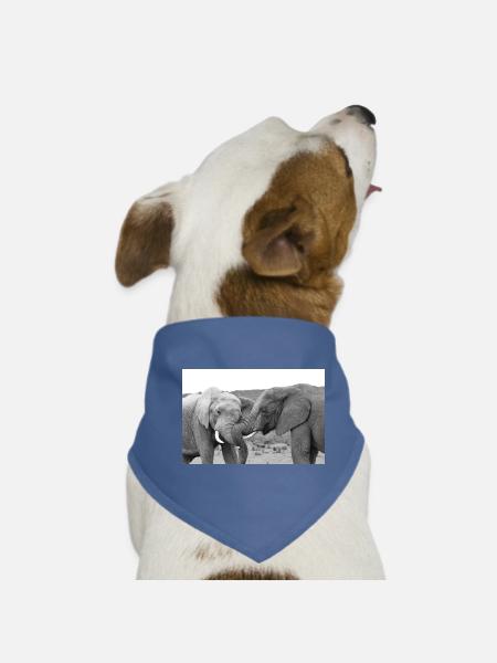 Black and White Elephant Friendship - Dog Bandana - red - Front