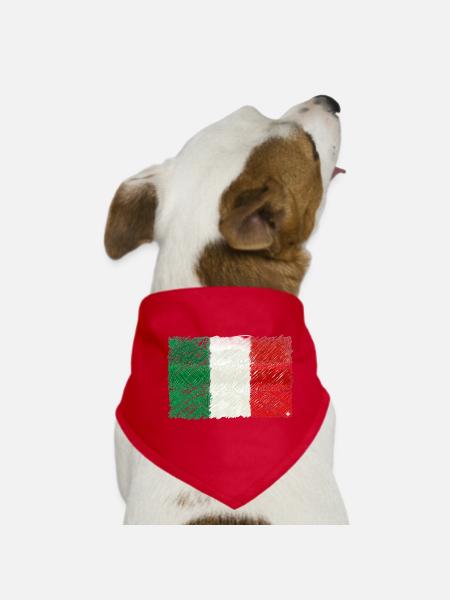 Scribbled Italian Flag - Dog Bandana - red - Front