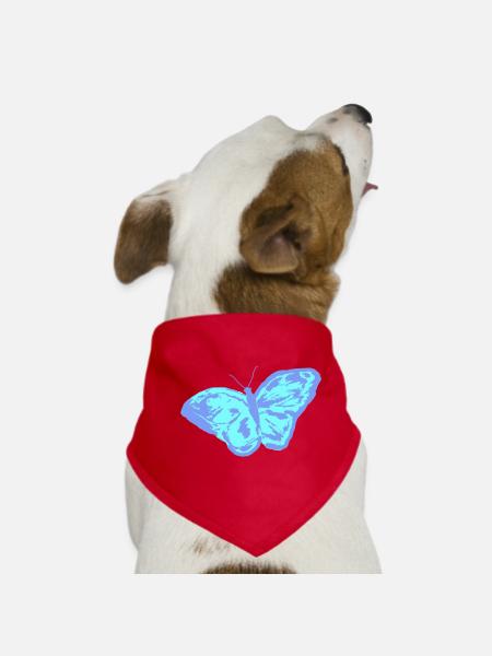 Butterfly - Dog Bandana - red - Front