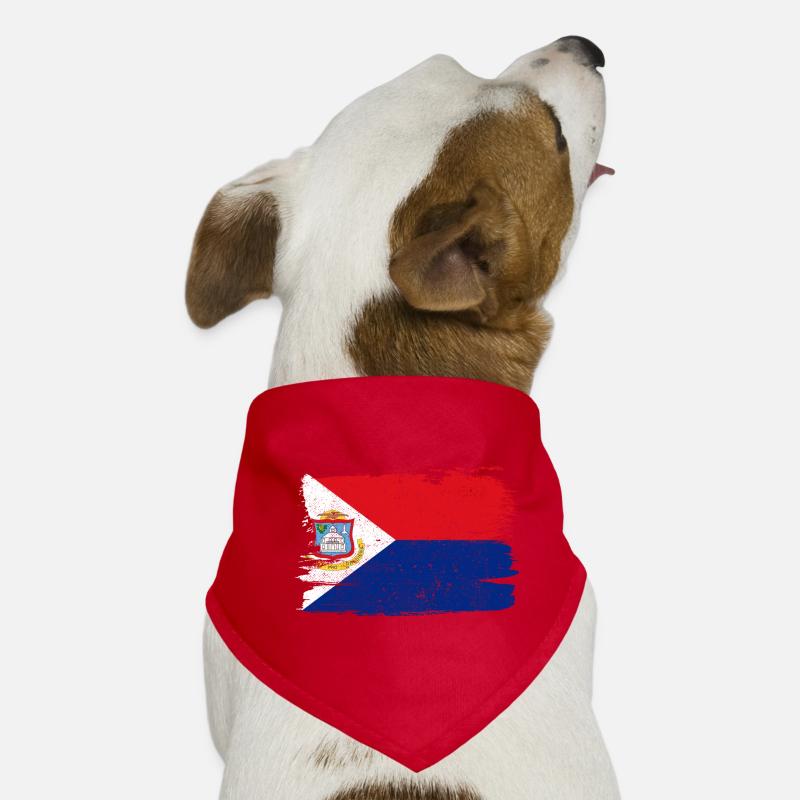 Drapeau de Saint-Martin Drapeau de la paix Vintage Bandana pour chien