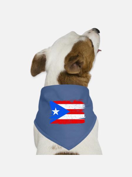Puerto Rico Flag Flag Peace Vintage - Dog Bandana - red - Front