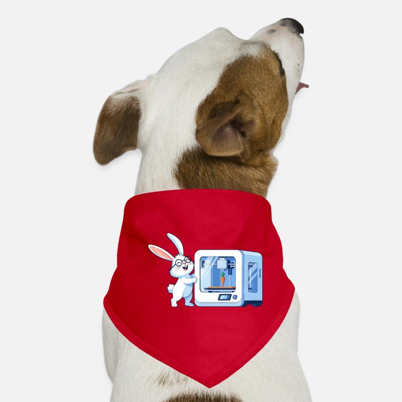 Funny Rabbit Nerd Programmeur Imprimante 3D Bandana pour chien