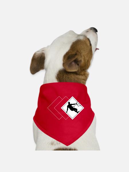 quadrat_kitesurfer_weiss - Dog Bandana - red - Front