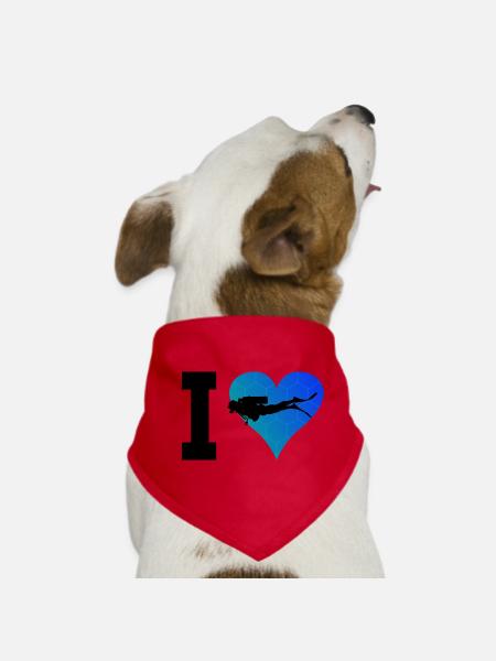 Herren Scuba Diver Diver Scuba Taucher - Hunde-Bandana - Rot - Vorne