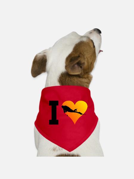 Free Dive Scuba Diver Diver Scuba Tauchen - Hunde-Bandana - Rot - Vorne