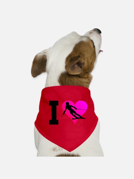 Skiers Freestyle Skiers Stunt Ski - Dog Bandana - red - Front