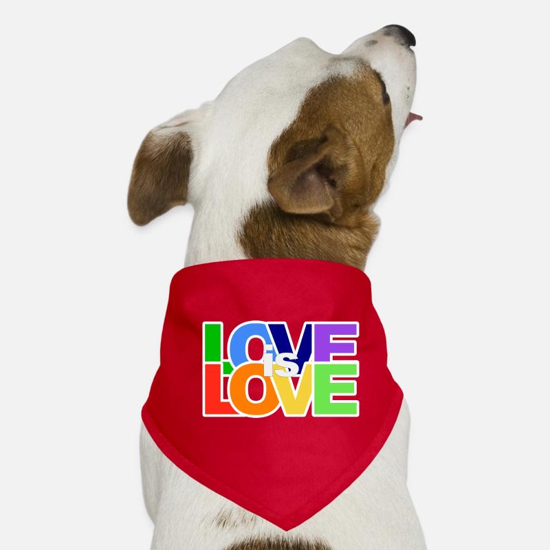 Farbenfrohes Love-Statement - Hunde-Bandana - Rot