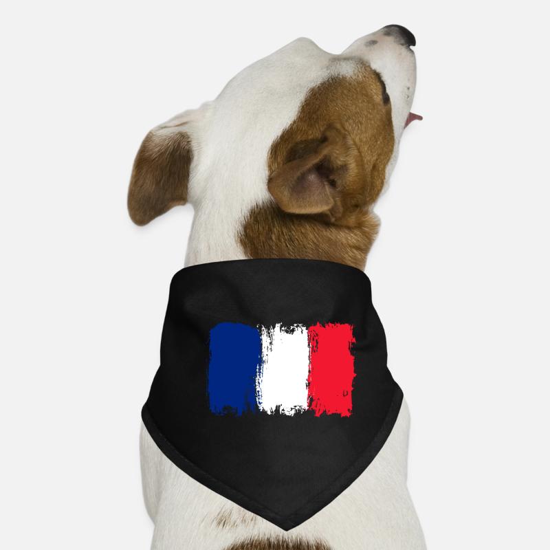 Drapeau Bleu Blanc Rouge Brush Bandana pour chien