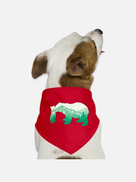 Ours - Le grand cadeau d’amoureux d’animal d’ours de montagne - Bandana pour chien - rouge - Devant