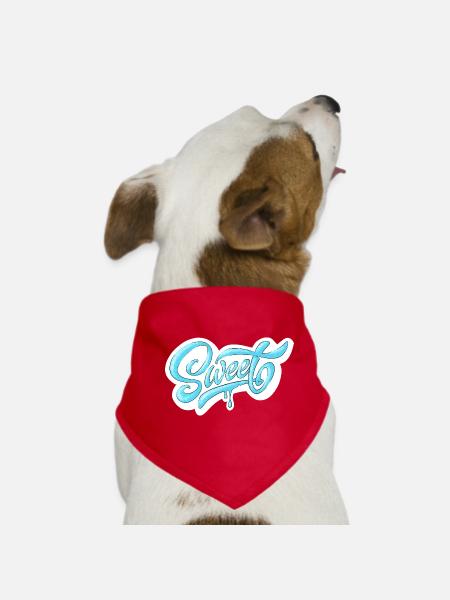 Cold Sweet Script Design - Dog Bandana - red - Front