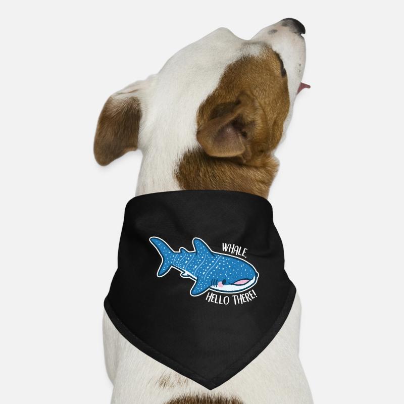 Funny whale shark with pun Dog Bandana