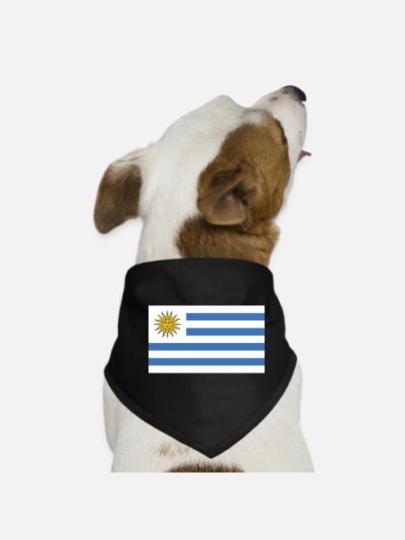 Uruguay National Flagge - Hunde-Bandana - Schwarz - Vorne