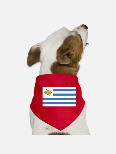 Uruguay National Flag - Dog Bandana - red - Front