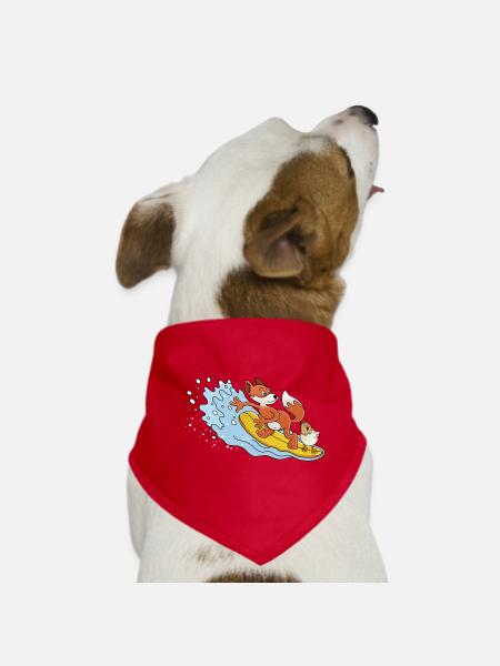 KOT UND GOUPI - Hunde-Bandana - Rot - Vorne