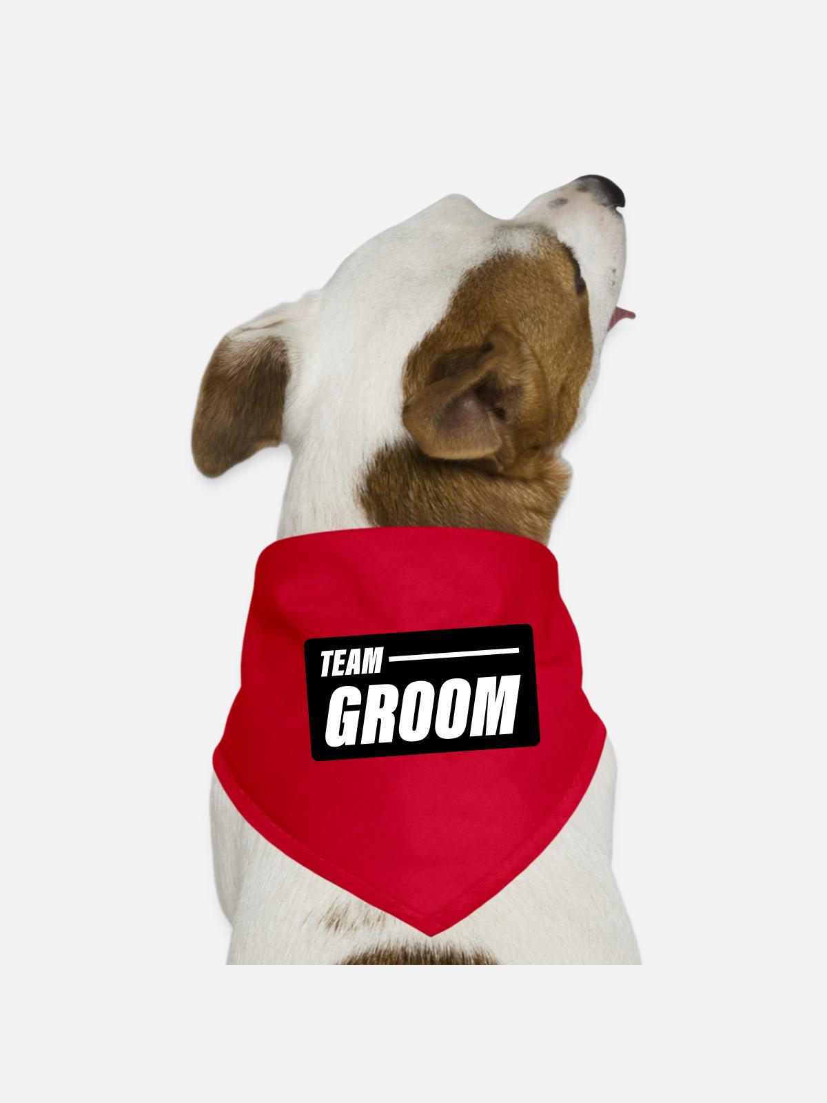 team_groom - Dog Bandana - red - Front
