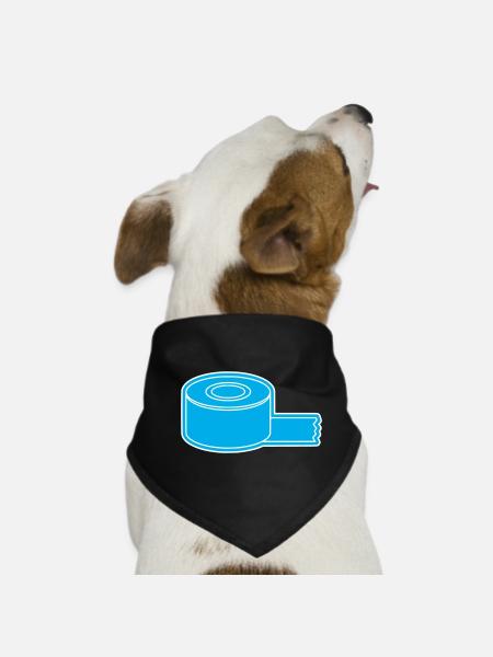 Klebeband Tape Rolle Outline - Hunde-Bandana - Schwarz - Vorne
