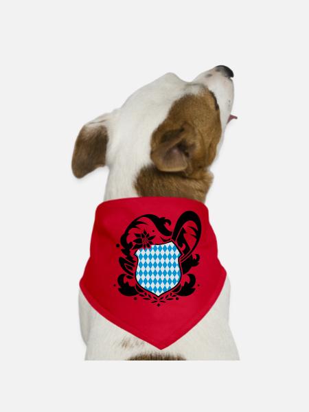 A Bavarian emblem - Dog Bandana - red - Front