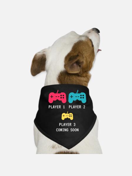 Player 3 coming soon geschenk - Hunde-Bandana - Schwarz - Vorne