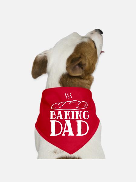 Baking Dad Baker Bakery Pastry Baker - Dog Bandana - red - Front