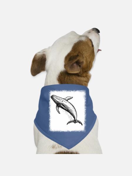 Gift Blue Whale Statement Present Idea Sayings - Dog Bandana - red - Front