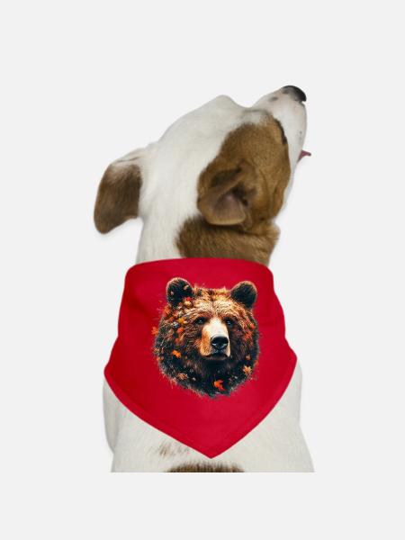 Ours - Bandana pour chien - rouge - Devant