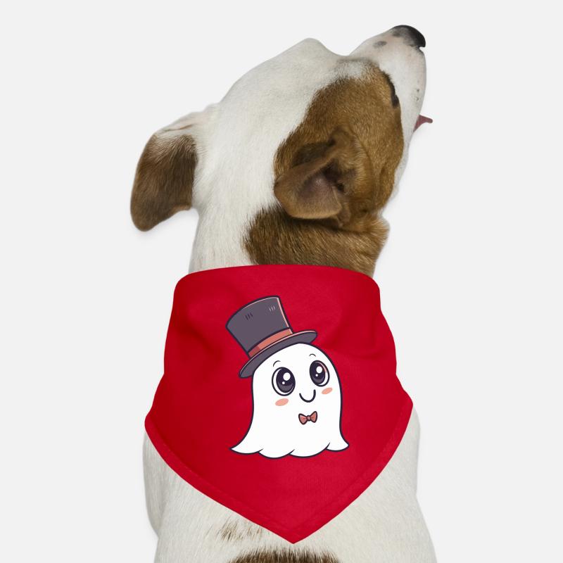 Chic Ghost Hat and Bow Dog Bandana