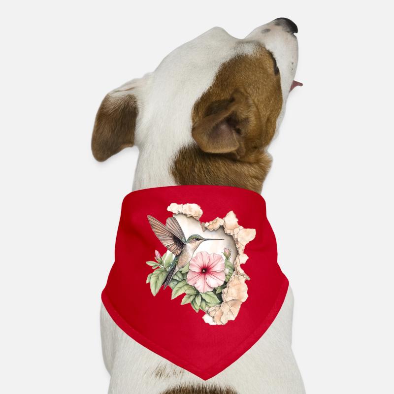 Kolibri mit Blüte Hunde-Bandana