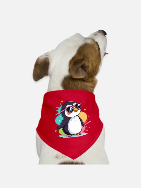 Pinguin Cool Pop Roseglasses - Hunde-Bandana - Rot - Vorne