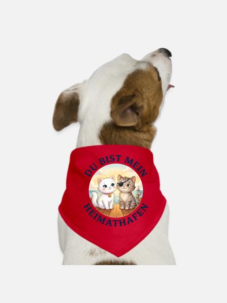 Du bist mein Heimathafen - Hunde-Bandana - Rot - Vorne