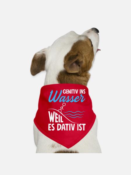 Genitiv Dativ Grammatik - Hunde-Bandana - Rot - Vorne