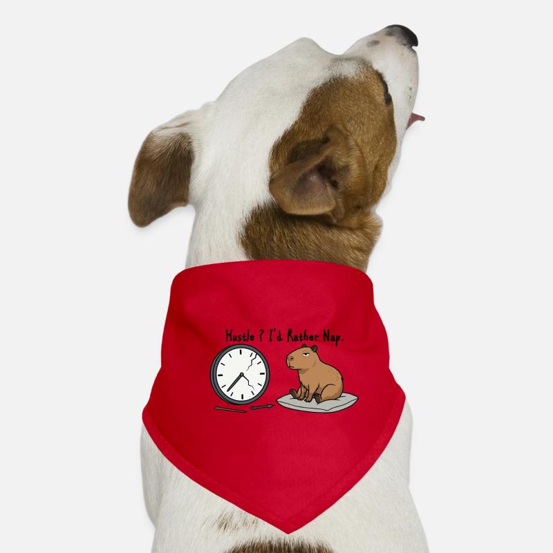 Capybara Nap Humor Broken Clock Dog Bandana