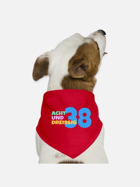 38. Geburtstag Geschenk - Hunde-Bandana - Rot - Vorne