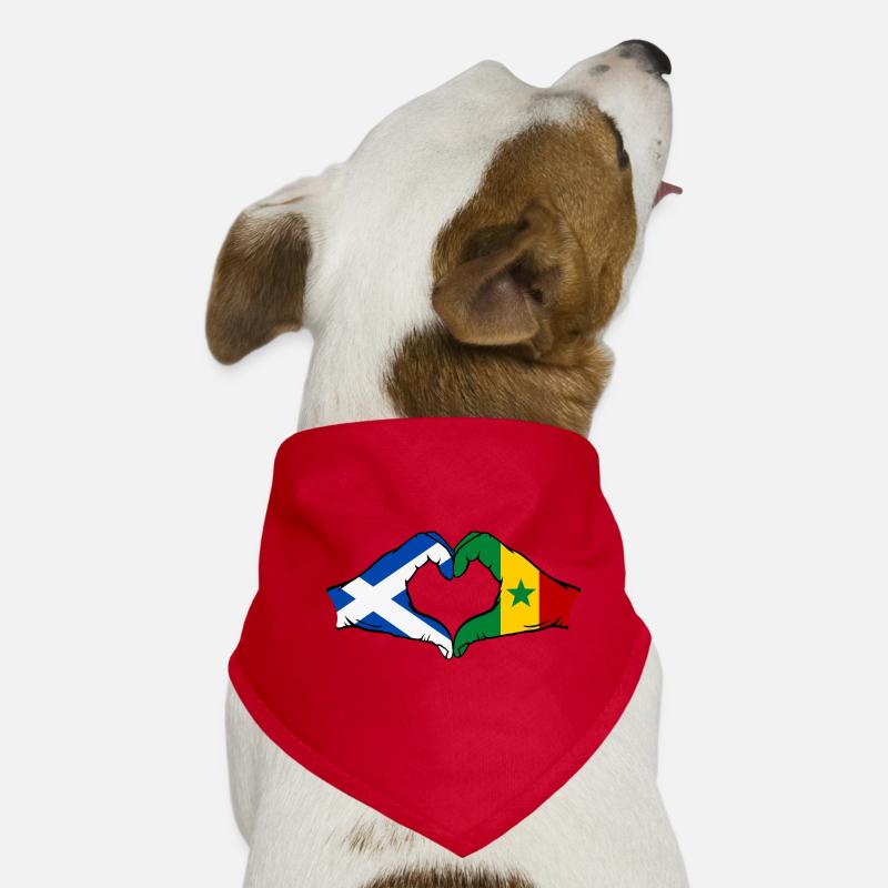 Schottland Senegal Flagge Hände Herzform Hunde-Bandana